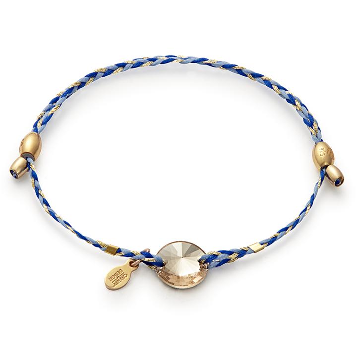 Alex And Ani Light Silk Crystal Precious Threads Bracelet, 14kt Gold Plated