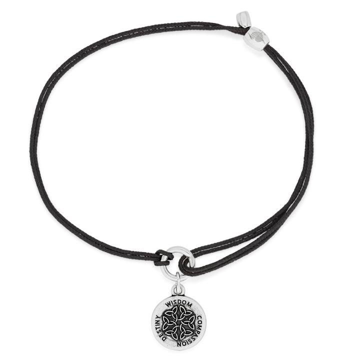 Alex And Ani Endless Knot Pull Cord Bracelet, Rafaelian Silver Finish