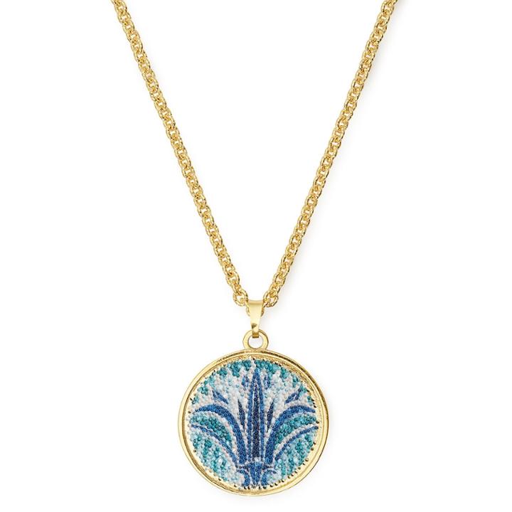 Alex And Ani Blue Lotus Adjustable Statement Necklace, 14kt Gold Plated
