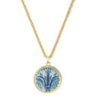 Alex And Ani Blue Lotus Adjustable Statement Necklace, 14kt Gold Plated