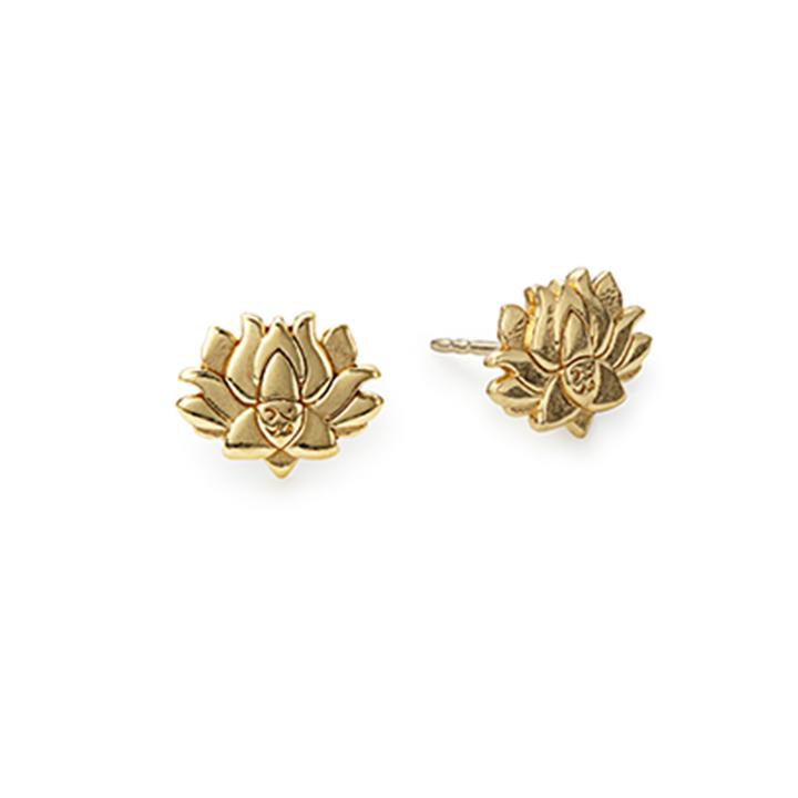Alex And Ani Lotus Peace Petals Post Earrings, 14kt Gold Plated
