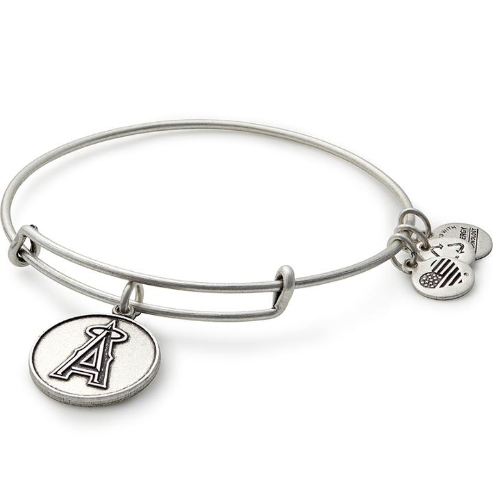 Alex And Ani Los Angeles Angels™ Cap Logo Charm Bangle, Rafaelian Silver Finish