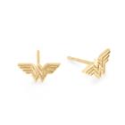 Alex And Ani Wonder Woman Earrings, 14kt Gold Plated