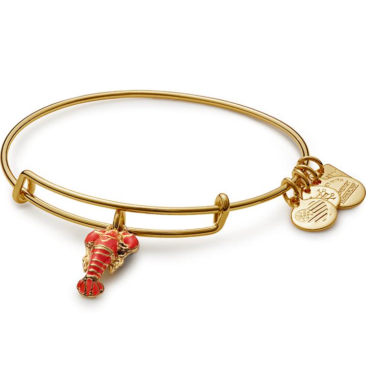 Alex And Ani Lobster Charm Bangle, Shiny Gold Finish