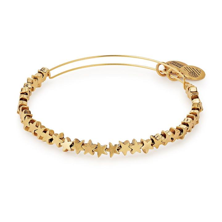 Alex And Ani Star Beaded Bangle, Rafaelian Gold Finish