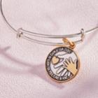 Alex And Ani Hand In Hand Two Tone Charm Bangle, Rafaelian Silver Finish