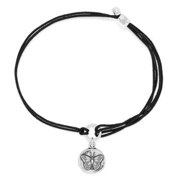Alex And Ani Butterfly Pull Cord Bracelet, Rafaelian Silver Finish