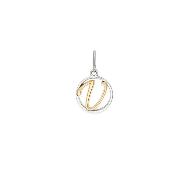 Alex And Ani Initial V Two Tone Necklace Charm