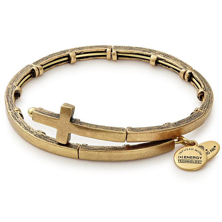 Alex And Ani Cross Metal Wrap, Rafaelian Gold Finish