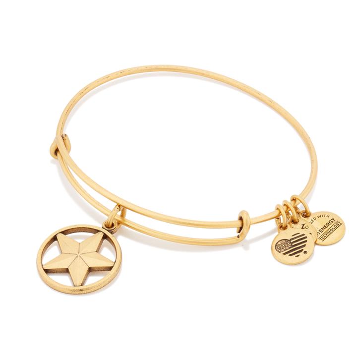 Alex And Ani Star Of Strength Charm Bangle, Rafaelian Gold Finish