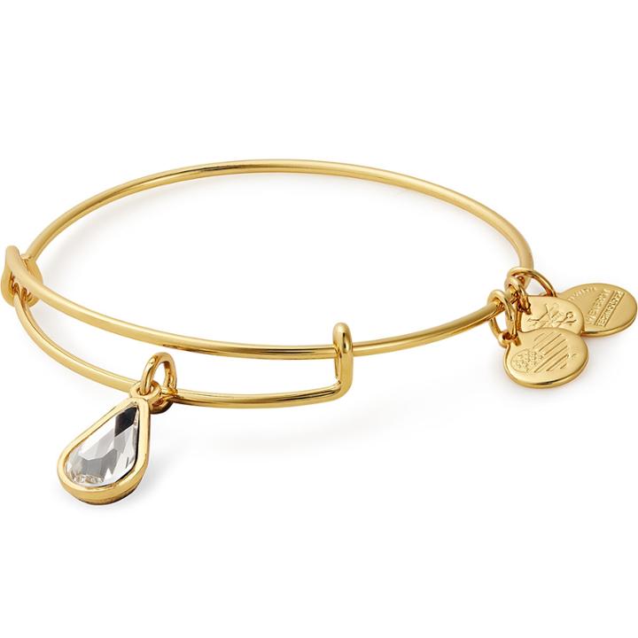 Alex And Ani April Birth Month Charm Bangle With Swarovski  Crystals, Shiny Gold Finish