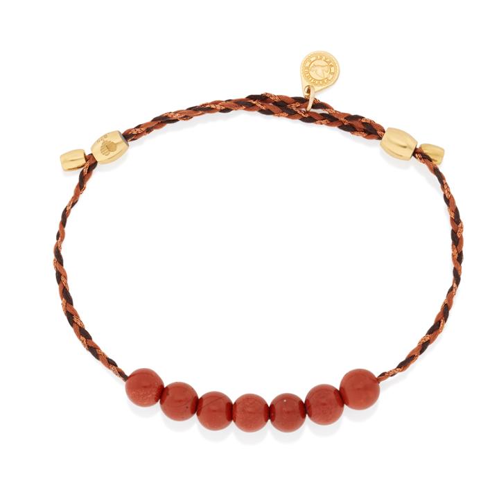 Alex And Ani Red Jasper Precious Threads Bracelet, 14kt Gold Plated