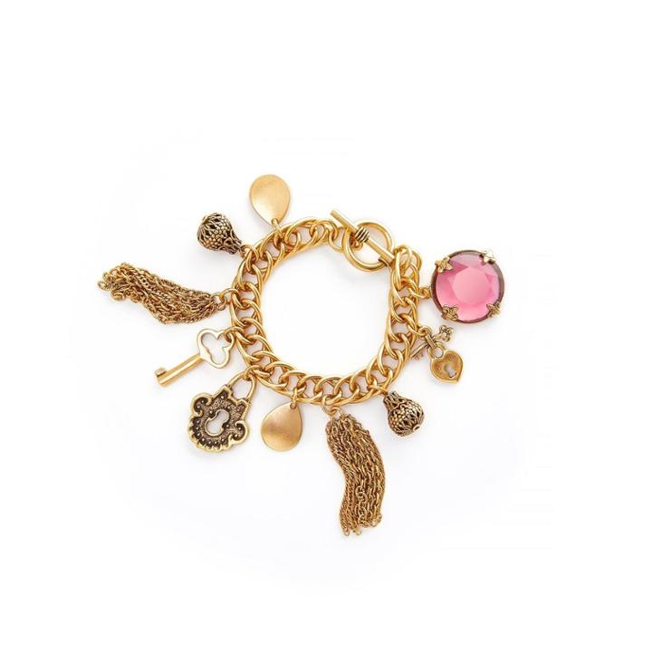 Alex And Ani Pink Muse Chain Bracelet, Rafaelian Gold Finish