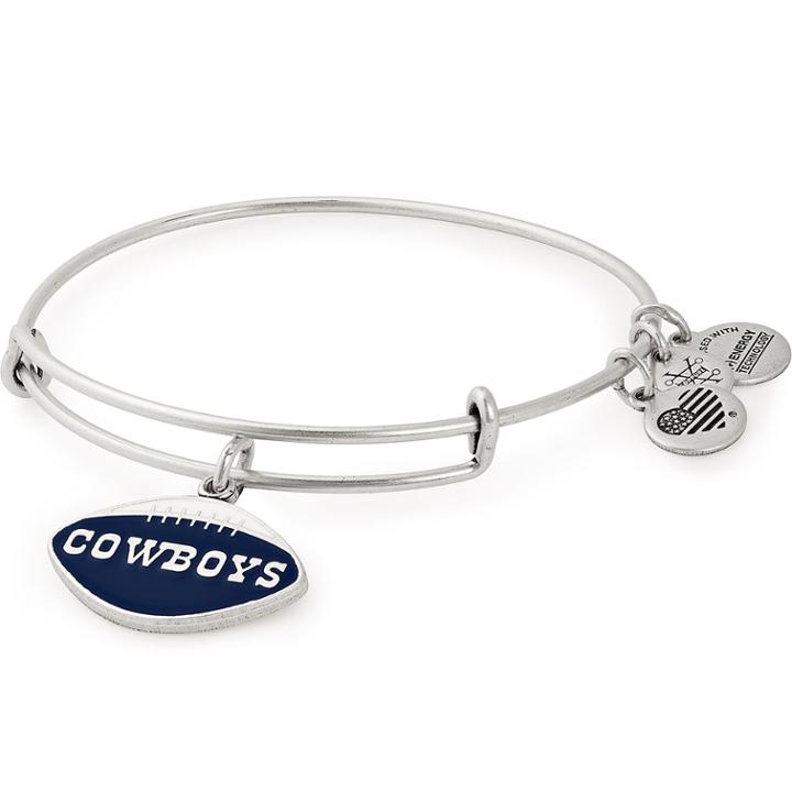 Alex And Ani Dallas Cowboys Football Color Infusion Charm Bangle, Rafaelian Silver Finish