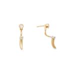 Alex And Ani Horn Two Tone Earrings, 14kt Gold Plated