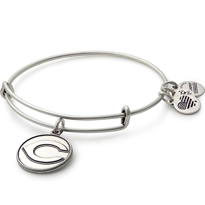 Alex And Ani Cincinnati Reds™ Cap Logo Charm Bangle, Rafaelian Silver Finish