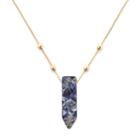 Alex And Ani Sodalite Pendant Necklace, 14kt Gold Plated