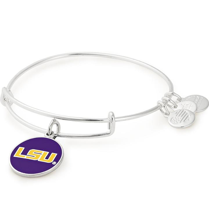 Alex And Ani Louisiana State University Logo Color Infusion Charm Bangle, Shiny Silver Finish
