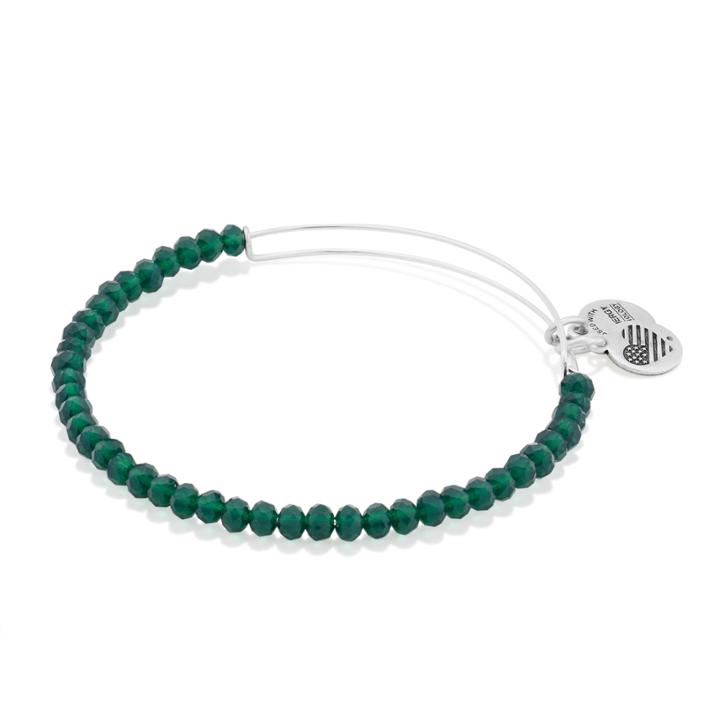 Alex And Ani Mother Earth Brilliance Beaded Bangle, Shiny Silver Finish