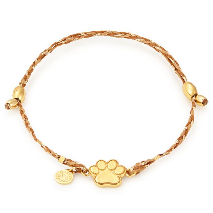 Alex And Ani Paw Print Precious Threads Bracelet, 14kt Gold Plated