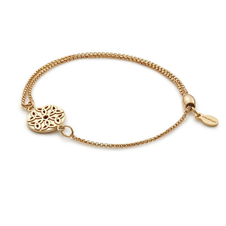 Alex And Ani Endless Knot Pull Chain Bracelet, 14kt Gold Plated Sterling Silver