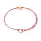 Alex And Ani Dark Pink Kindred Cord Heart, 14kt Gold Plated