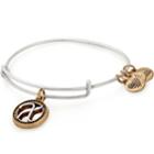 Alex And Ani Initial X Two Tone Charm Bangle, Rafaelian Silver Finish