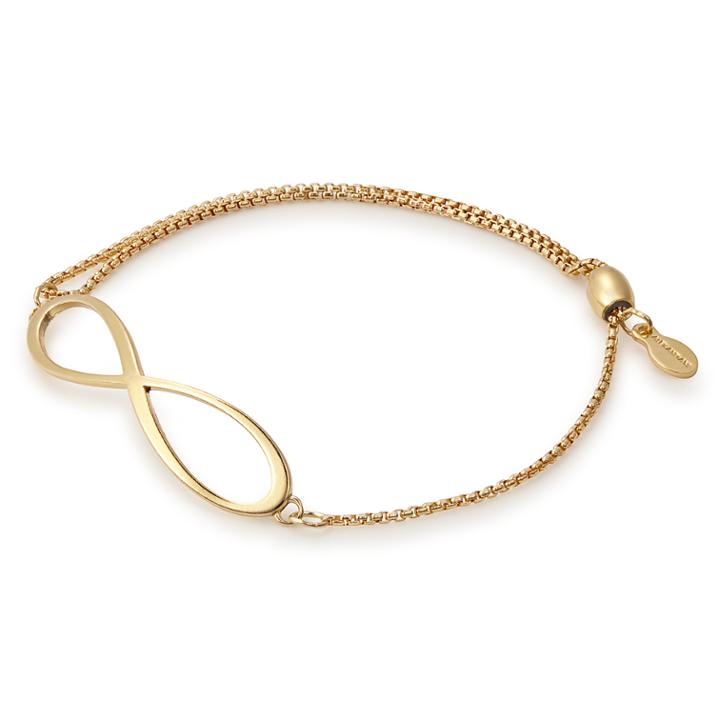 Alex And Ani Infinity Pull Chain Bracelet, 14kt Gold Plated