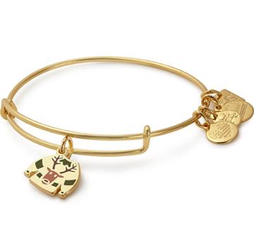 Alex And Ani Ugly Sweater Charm Bangle Toys For Tots, Shiny Gold Finish