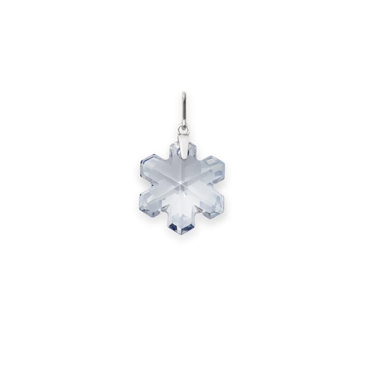 Alex And Ani Blue Shade Snowflake Necklace Charm With Swarovski Crystal, Sterling Silver