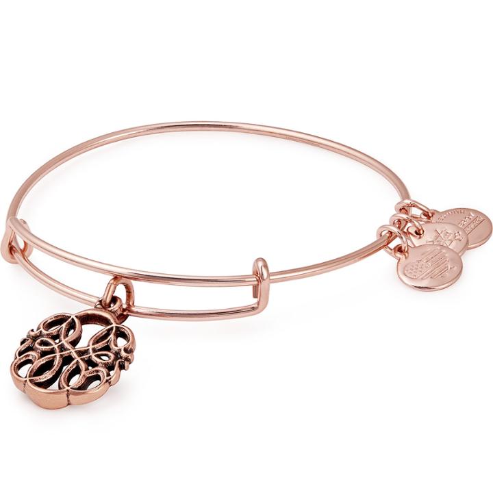 Alex And Ani Path Of Life Charm Bangle, Shiny Rose Gold Finish