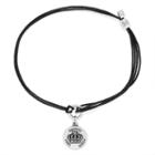 Alex And Ani Queen's Crown Pull Cord Bracelet, Rafaelian Silver Finish