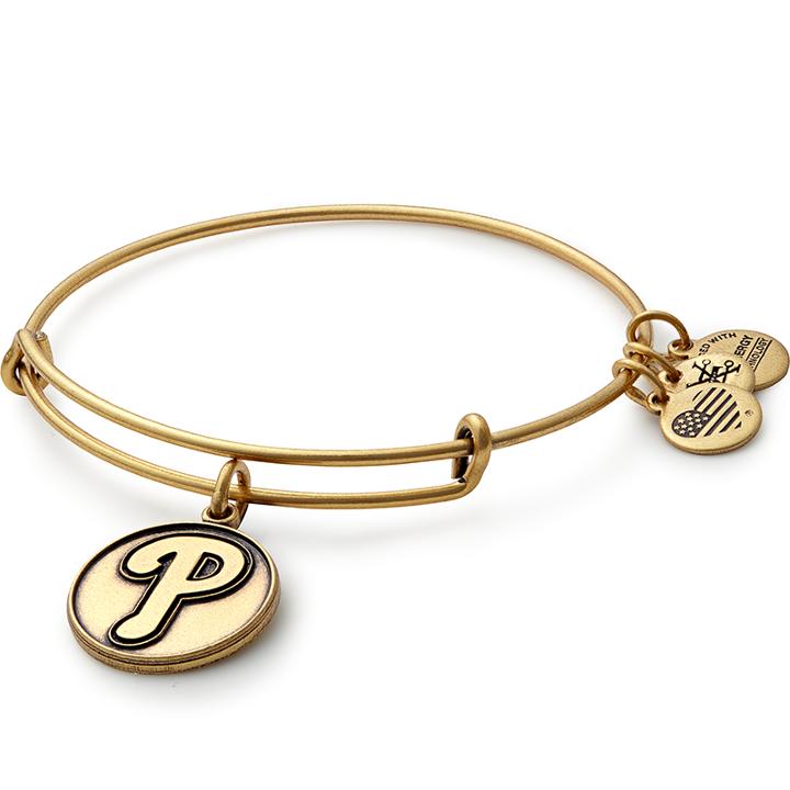 Alex And Ani Philadelphia Phillies  Cap Logo Charm Bangle, Rafaelian Gold Finish