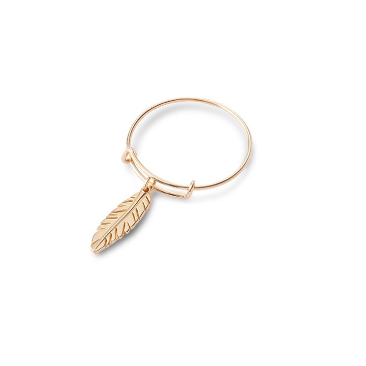Alex And Ani Feather Expandable Wire Ring, 14kt Gold Plated