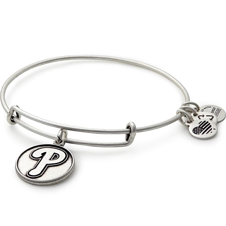 Alex And Ani Philadelphia Phillies  Cap Logo Charm Bangle, Rafaelian Silver Finish