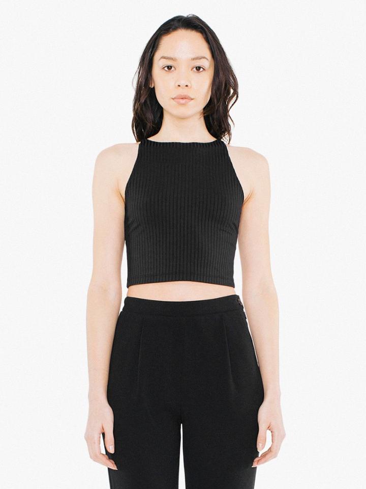American Apparel Glace Rib Sleeveless Crop Top