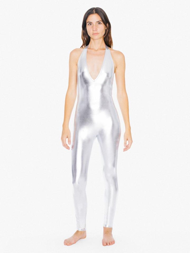 American Apparel Lame Halter Catsuit