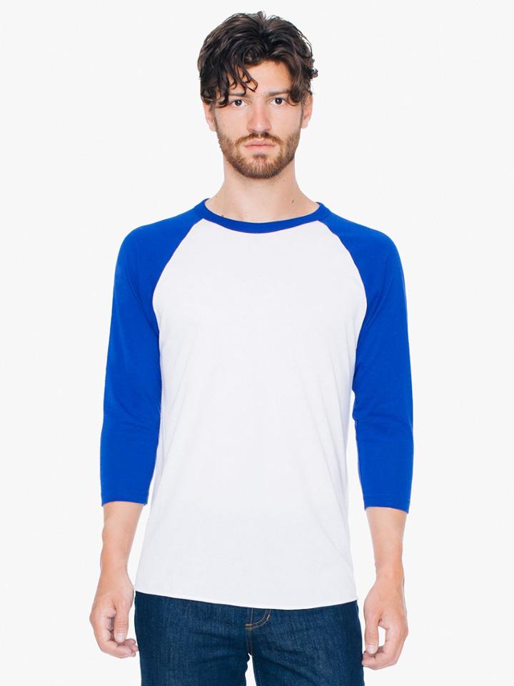 American Apparel 50/50 Raglan 3/4 Sleeve T-shirt