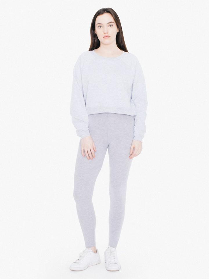 American Apparel Salt & Pepper Cropped Raglan Sweatshirt