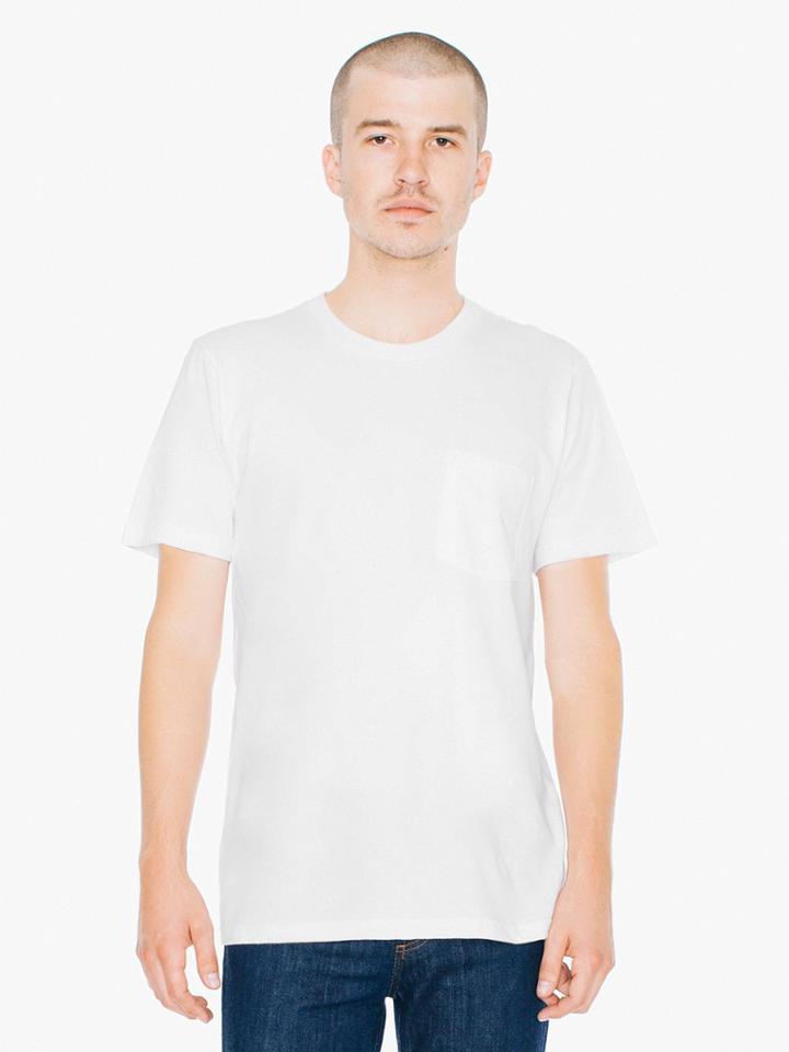 American Apparel Fine Jersey Crewneck Pocket T-shirt