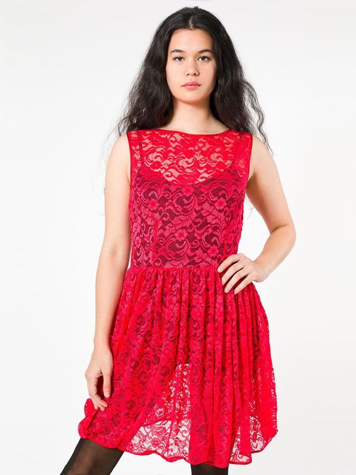 American Apparel Leaf Flower Lace Sleeveless Dress