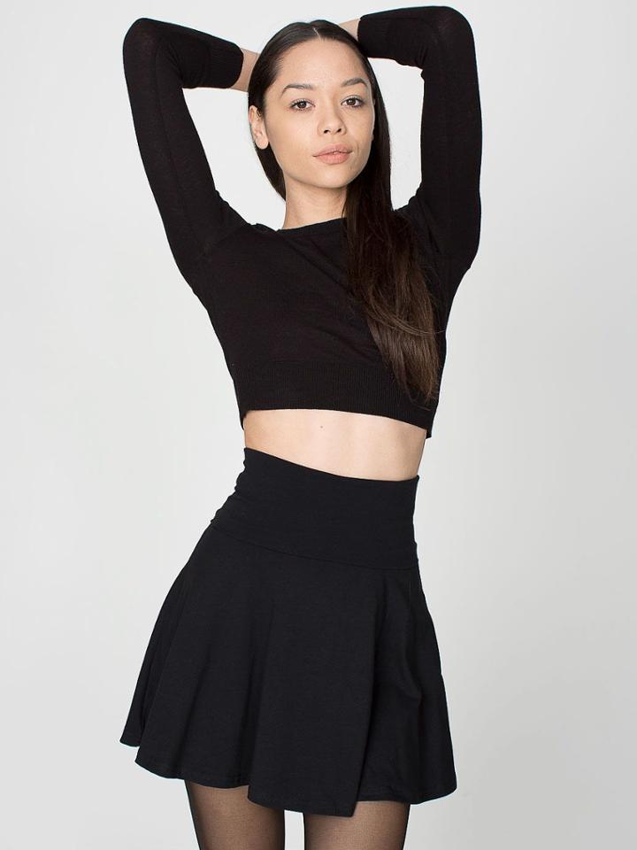 American Apparel Cotton Spandex Jersey High-waist Skirt