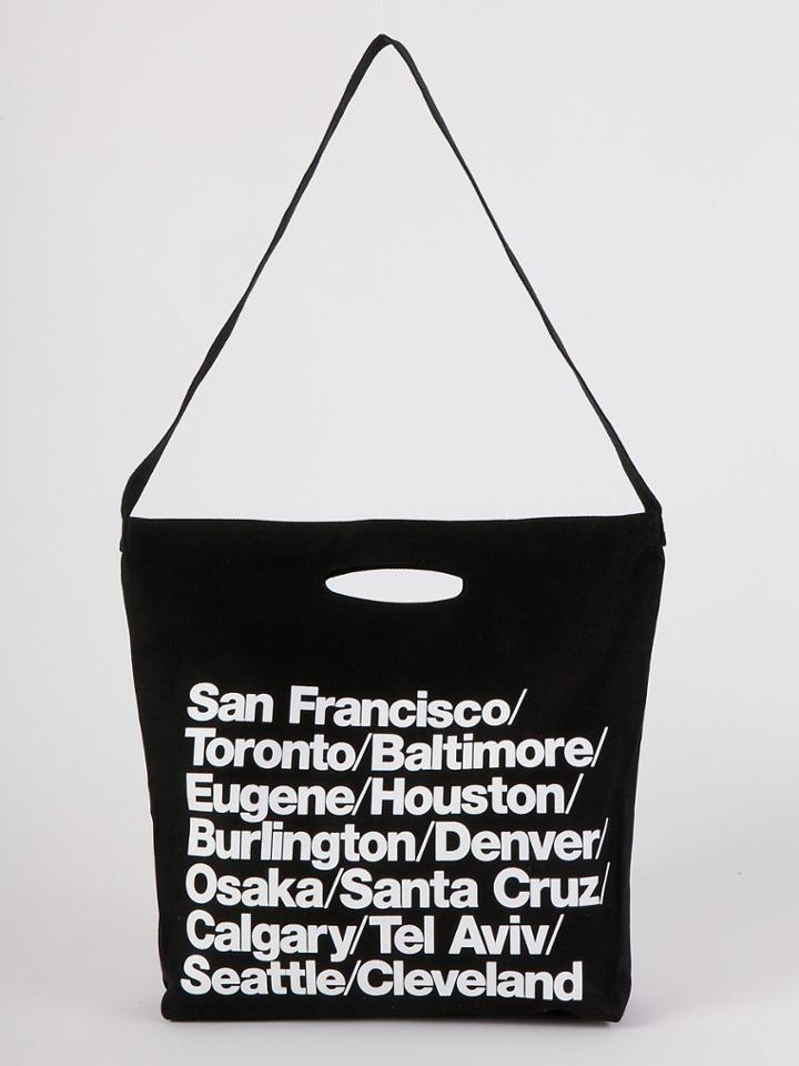 American Apparel Cities Print Denim Oversized Tote