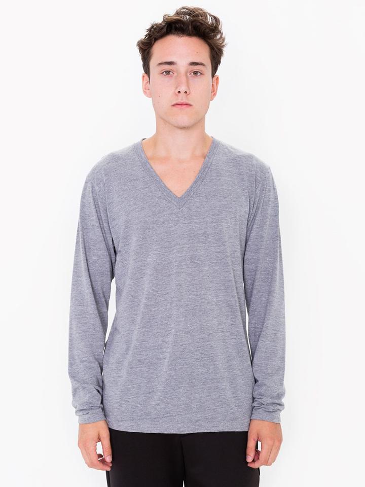 American Apparel Tri-blend V-neck Long Sleeve T-shirt