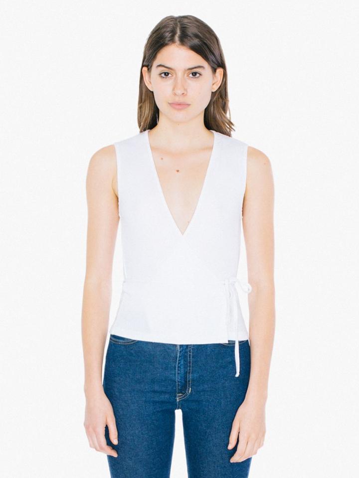 American Apparel 2x2 Rib Sleeveless Julliard Wrap Top