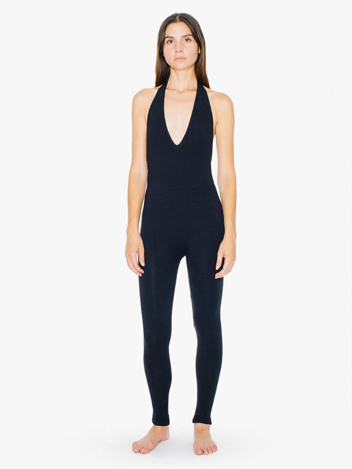 American Apparel Cotton Spandex Halter Catsuit