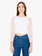 American Apparel Poly-cotton Cropped 3/4 Sleeve Raglan
