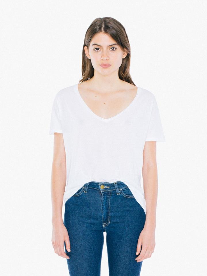 American Apparel 50/1 Cotton V-neck T-shirt