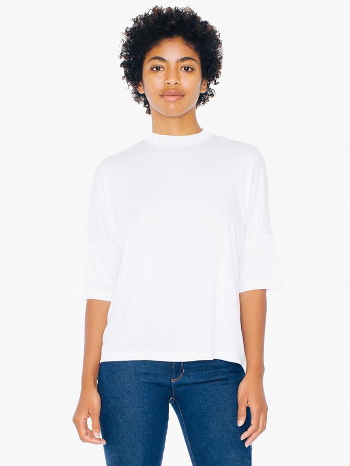 American Apparel Compact Jersey Mock Neck T-shirt