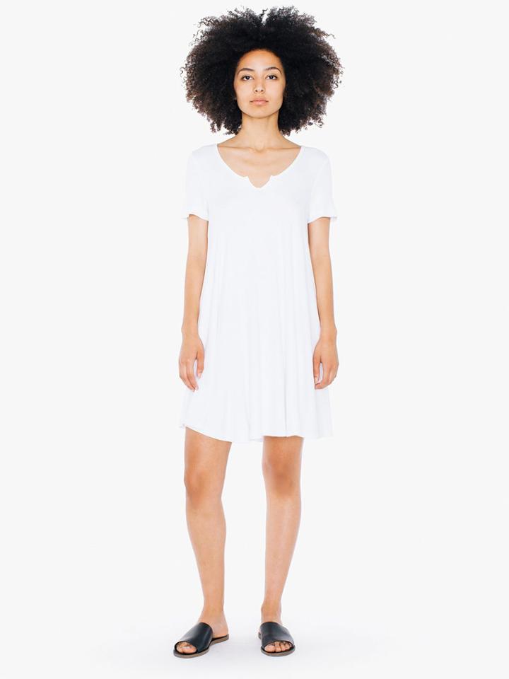 American Apparel 2x2 Rib Short Sleeve 'easy' Mini Dress